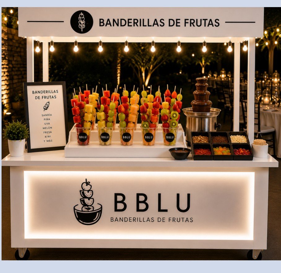Carrito BBLU de banderillas de fruta